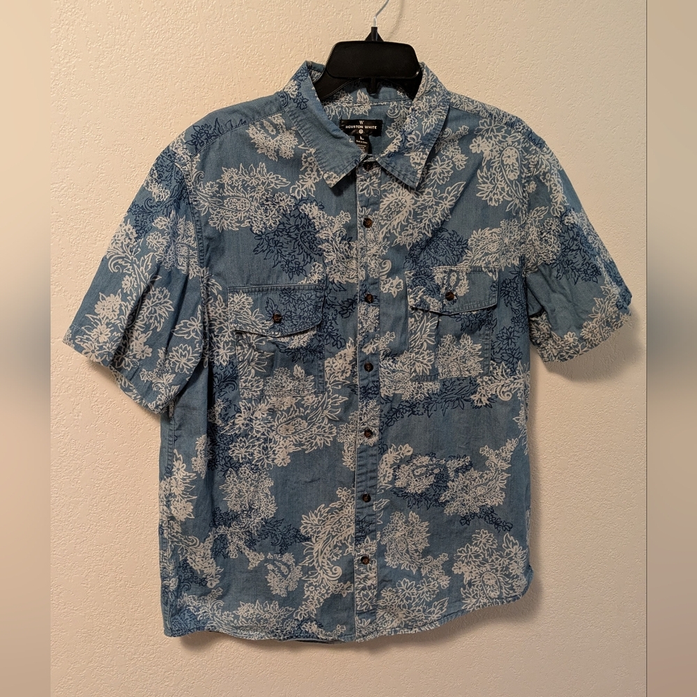Houston White Blue Floral Men's Shirt